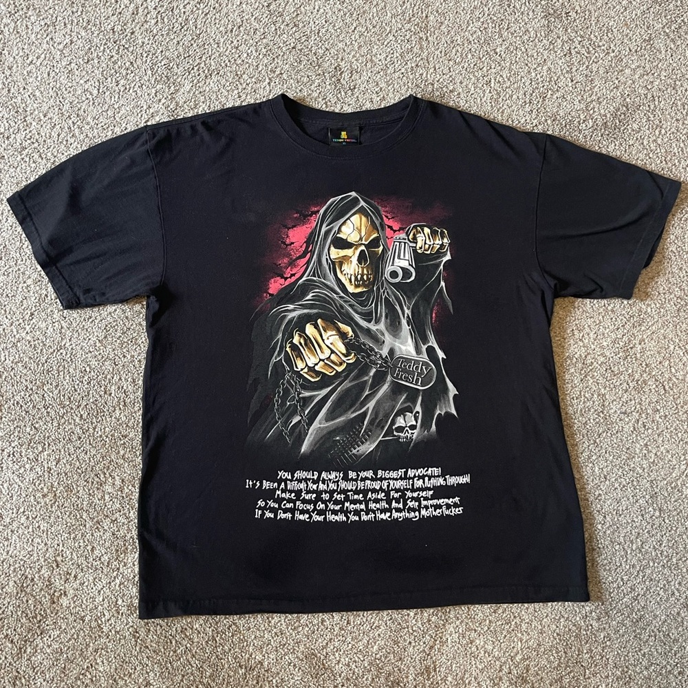 Teddy Fresh Grim Reaper black unisex t-shirt - Size XL